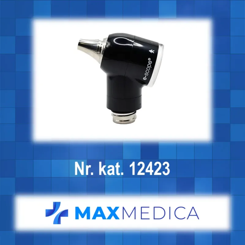 Głowica otoskopu e-scope, światłowód, czarna