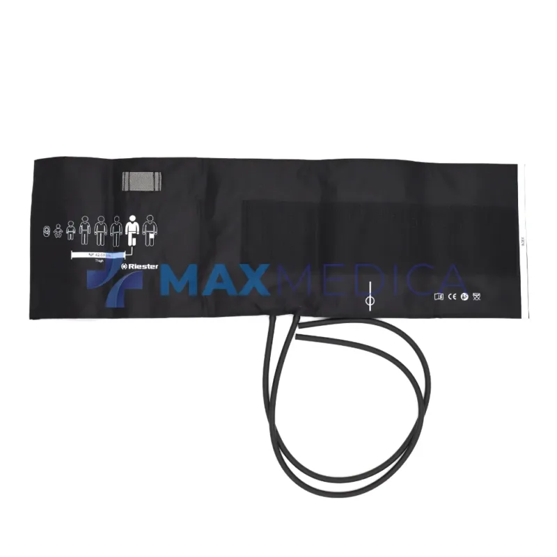 Mankiet do ciśnieniomierzy zegarowych dla dorosłych, XL, na rzep, dwuprzewodowy, obw. 42-50cm, czarny