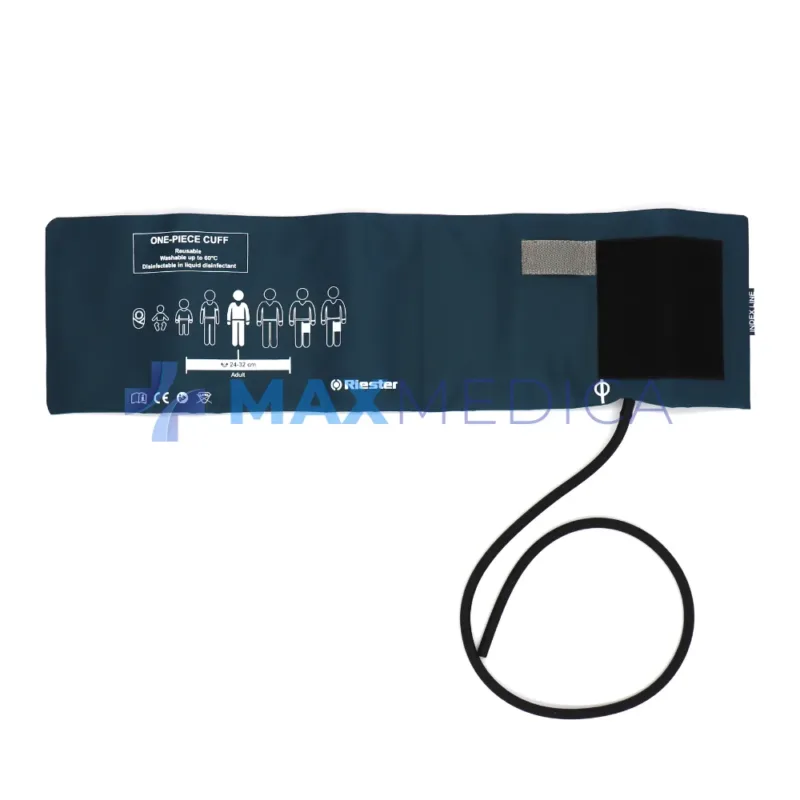 Mankiet do ciśnieniomierzy zegarowych dla dorosłych, standardowy, dezynfekowalny, na rzep, jednoprzewodowy, obw. 24-32cm, granatowy