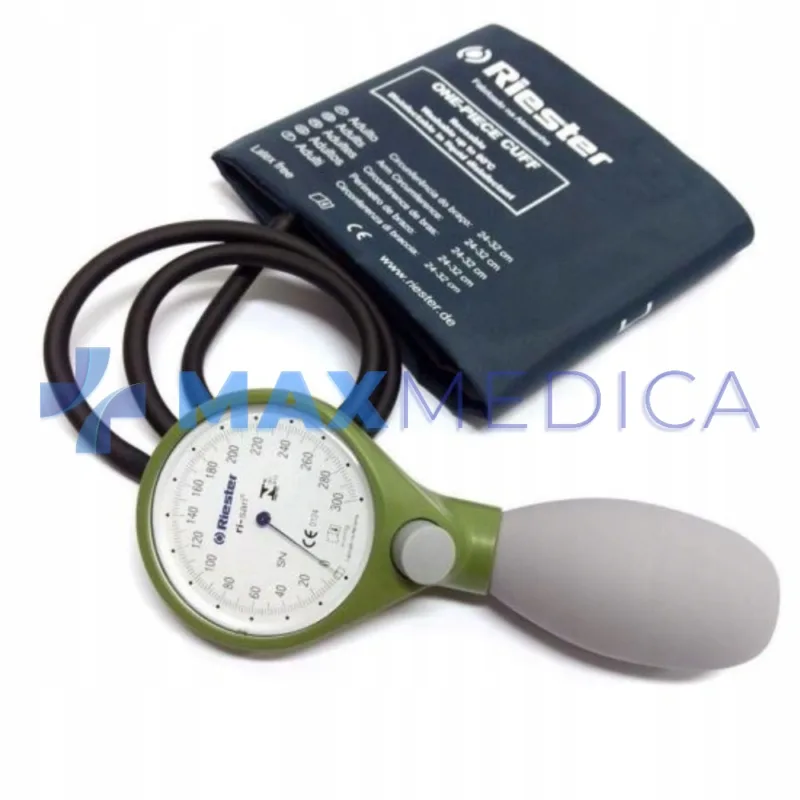 Ciśnieniomierz, ri-san, zielony, 64 mm, tworzywo, 1-przewodowy, mankiet na rzepy dla dorosłych