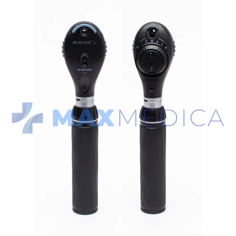 Zestaw Otoskop/Oftalmoskop ri-scope (otoskop L3 LED 2,5V + lupka powiększająca x 4 + oftalmoskop L2 LED 2,5V) + rękojeść bateryjna typ C, w twardym futerale