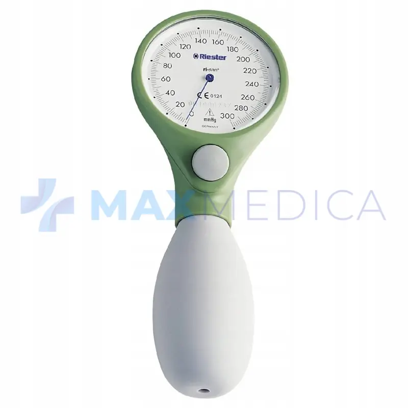 Ciśnieniomierz, ri-san, zielony, 64 mm, tworzywo, 1-przewodowy, mankiet na rzepy dla dorosłych