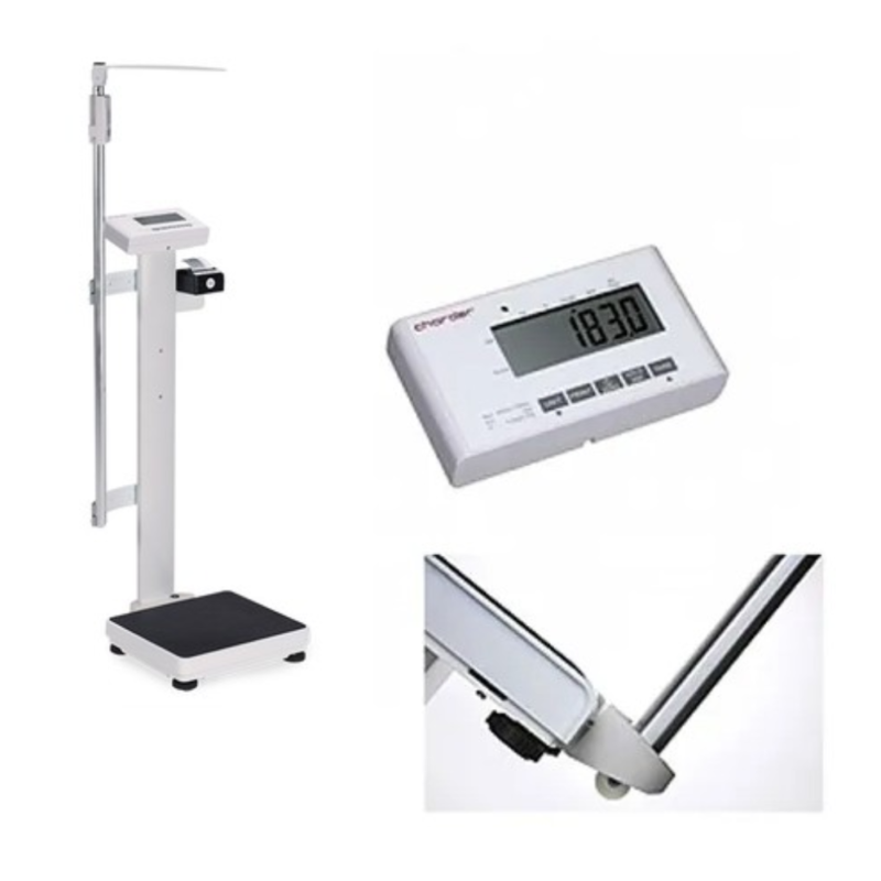 Elektroniczna waga medyczna z legalizacją Charder MS 4900 z funkcją BMI na kółkach+ wzrostomierz elektroniczny teleskopowy