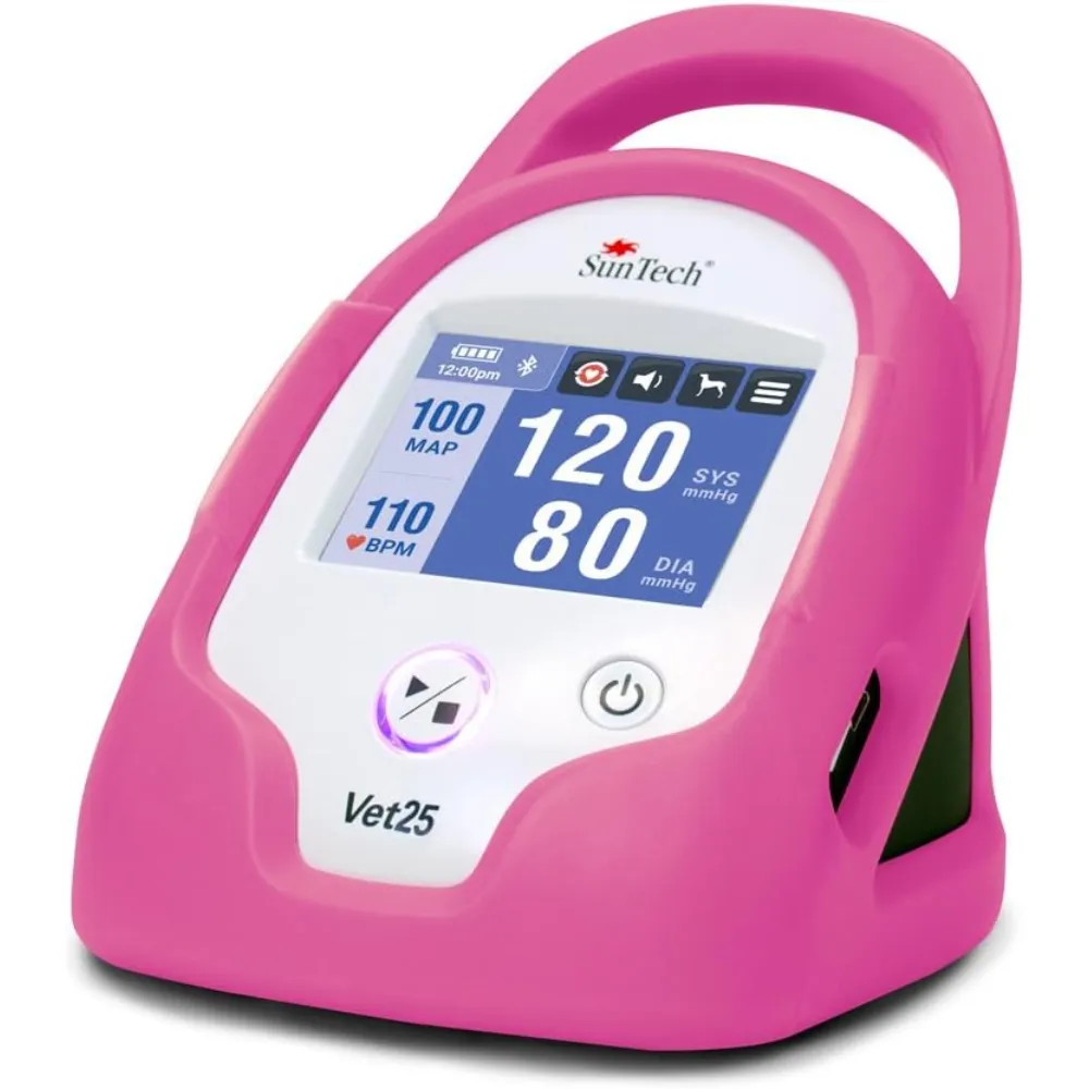 SunTech Monitor Vet25 ciśnieniomierz (ciągłe pomiary) , różowa obudowa Flamingo - wersja akumulatorowa