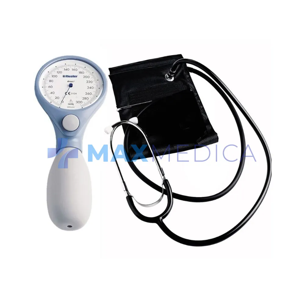 Ciśnieniomierz zegarowy ri-san, niebieski, ze zintegrowanym stetoskopem, mankiet dla dzieci, na rzep, jednoprzewodowy, czarny