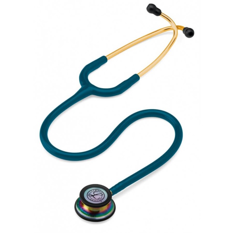 Stetoskop 3M Littmann Classic III, RAINBOW EDITION (tęczowa głowica, złota lira + przewód błękit karaibski)