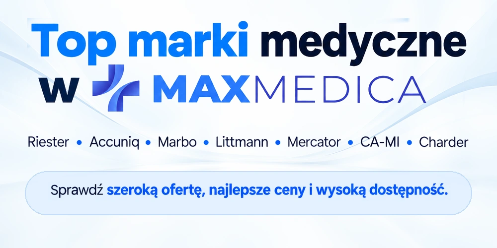 Top marki medyczne w MaxMedica. Riester, Accuniq, Marbo, Littmann, Mercator, CA-MI i Charder.